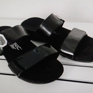 VIONIC SANDAL SLIDE - CAMILA BLACK - SIZE 10W - ORTHOTIC ARCH SUPPORT